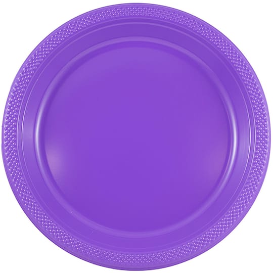 JAM Paper 7" Purple Plastic Party Plates, 20ct.